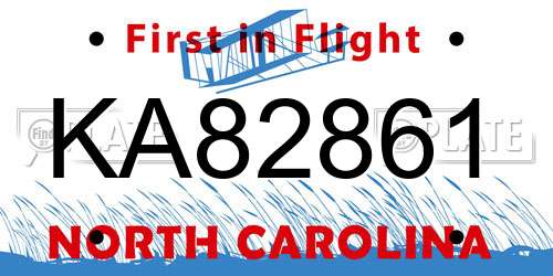 KA82861 North Carolina License Plate