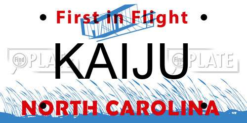 KAIJU North Carolina License Plate