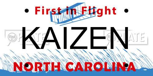 KAIZEN North Carolina License Plate