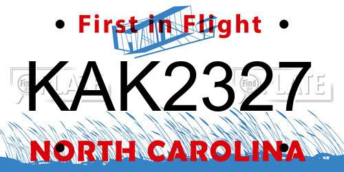 KAK2327 North Carolina License Plate