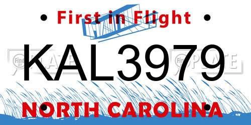 KAL3979 North Carolina License Plate
