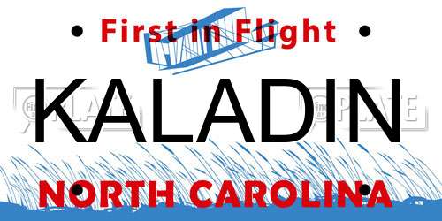 KALADIN North Carolina License Plate