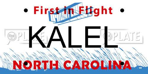 KALEL North Carolina License Plate