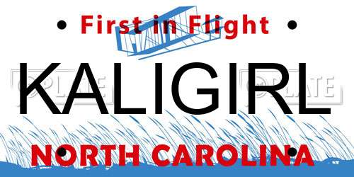 KALIGIRL North Carolina License Plate