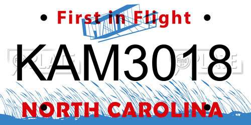 KAM3018 North Carolina License Plate