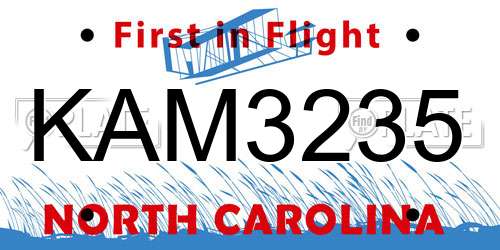 KAM3235 North Carolina License Plate