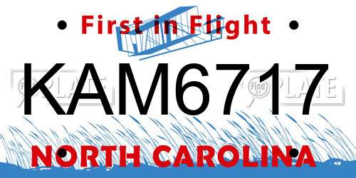 KAM6717 North Carolina License Plate