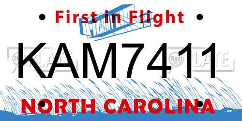 KAM7411 North Carolina License Plate
