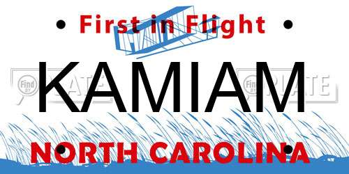 KAMIAM North Carolina License Plate
