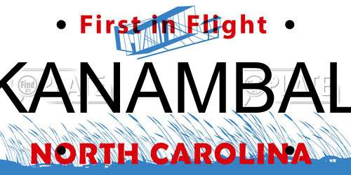 KANAMBAL North Carolina License Plate