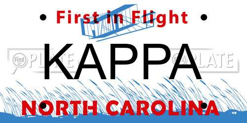 KAPPA North Carolina License Plate