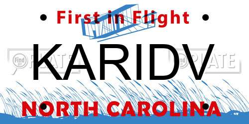 KARIDV North Carolina License Plate