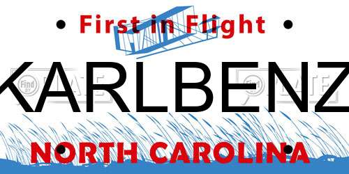 KARLBENZ North Carolina License Plate