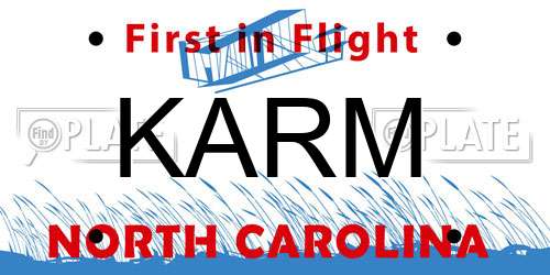 KARM North Carolina License Plate