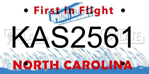 KAS2561 North Carolina License Plate