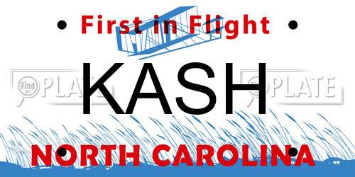 KASH North Carolina License Plate