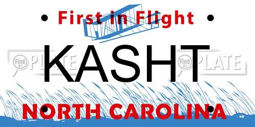 KASHT North Carolina License Plate