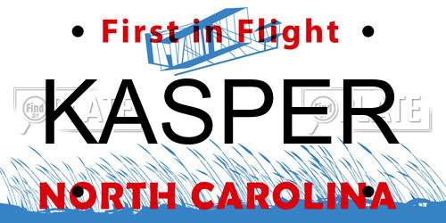 KASPER North Carolina License Plate