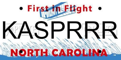 KASPRRR North Carolina License Plate