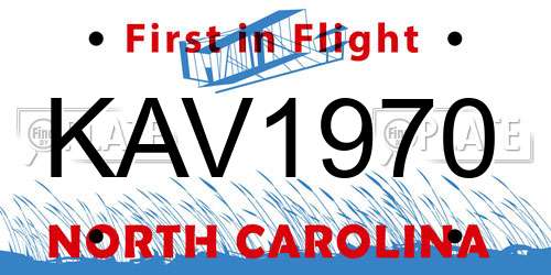 KAV1970 North Carolina License Plate