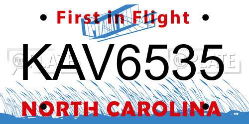 KAV6535 North Carolina License Plate
