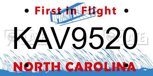 KAV9520 North Carolina License Plate