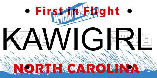 KAWIGIRL North Carolina License Plate