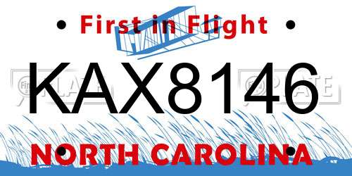 KAX8146 North Carolina License Plate
