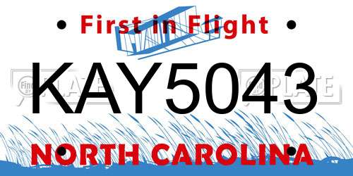 KAY5043 North Carolina License Plate