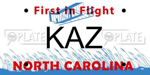 KAZ North Carolina License Plate