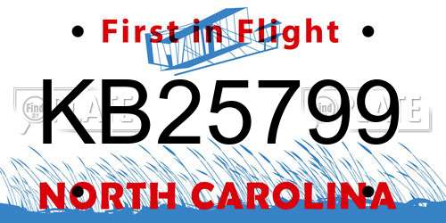 KB25799 North Carolina License Plate