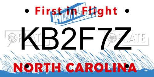 KB2F7Z North Carolina License Plate