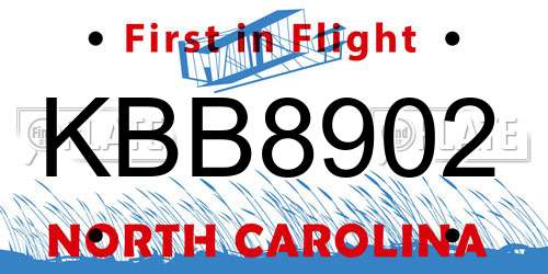 KBB8902 North Carolina License Plate