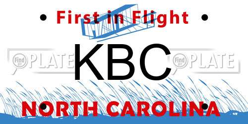 KBC North Carolina License Plate