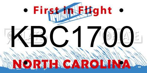 KBC1700 North Carolina License Plate
