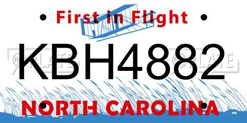 KBH4882 North Carolina License Plate