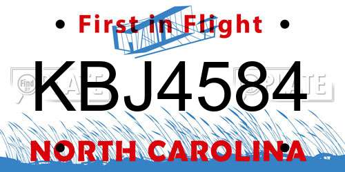 KBJ4584 North Carolina License Plate