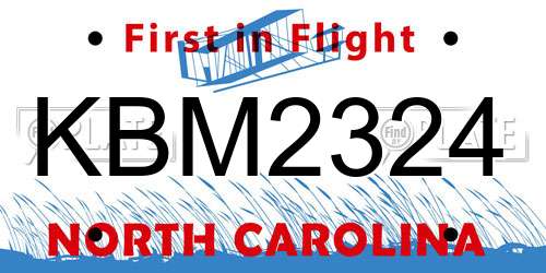 KBM2324 North Carolina License Plate