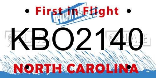 KBO2140 North Carolina License Plate