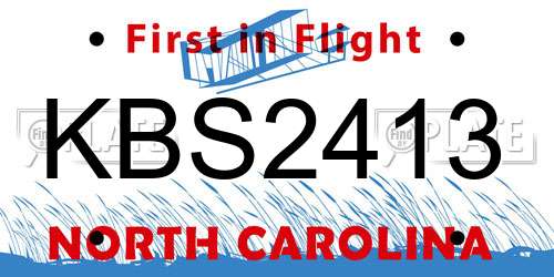 KBS2413 North Carolina License Plate