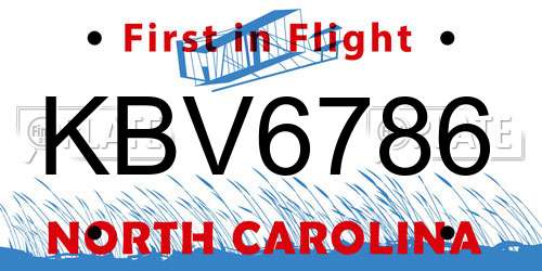 KBV6786 North Carolina License Plate
