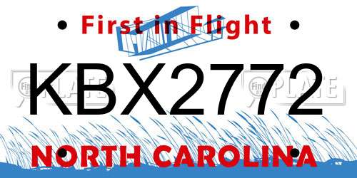 KBX2772 North Carolina License Plate