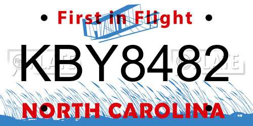 KBY8482 North Carolina License Plate