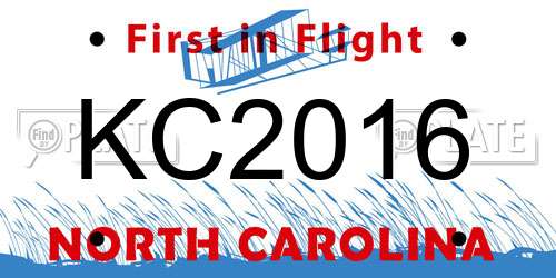 KC2016 North Carolina License Plate