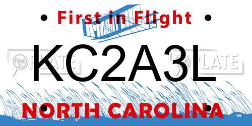 KC2A3L North Carolina License Plate