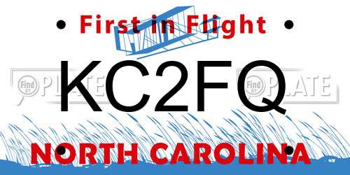 KC2FQ North Carolina License Plate