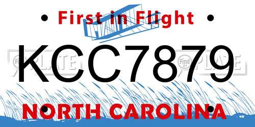 KCC7879 North Carolina License Plate