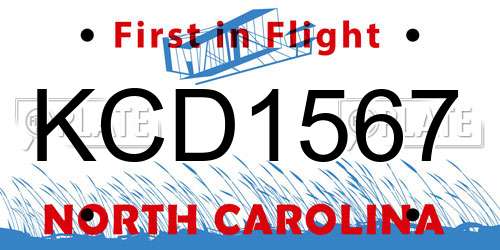 KCD1567 North Carolina License Plate