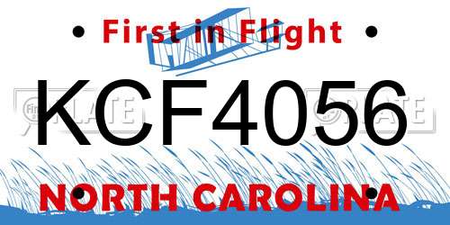 KCF4056 North Carolina License Plate