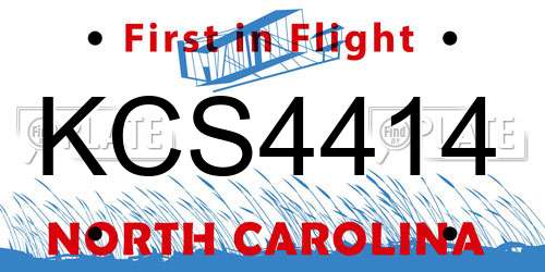 KCS4414 North Carolina License Plate